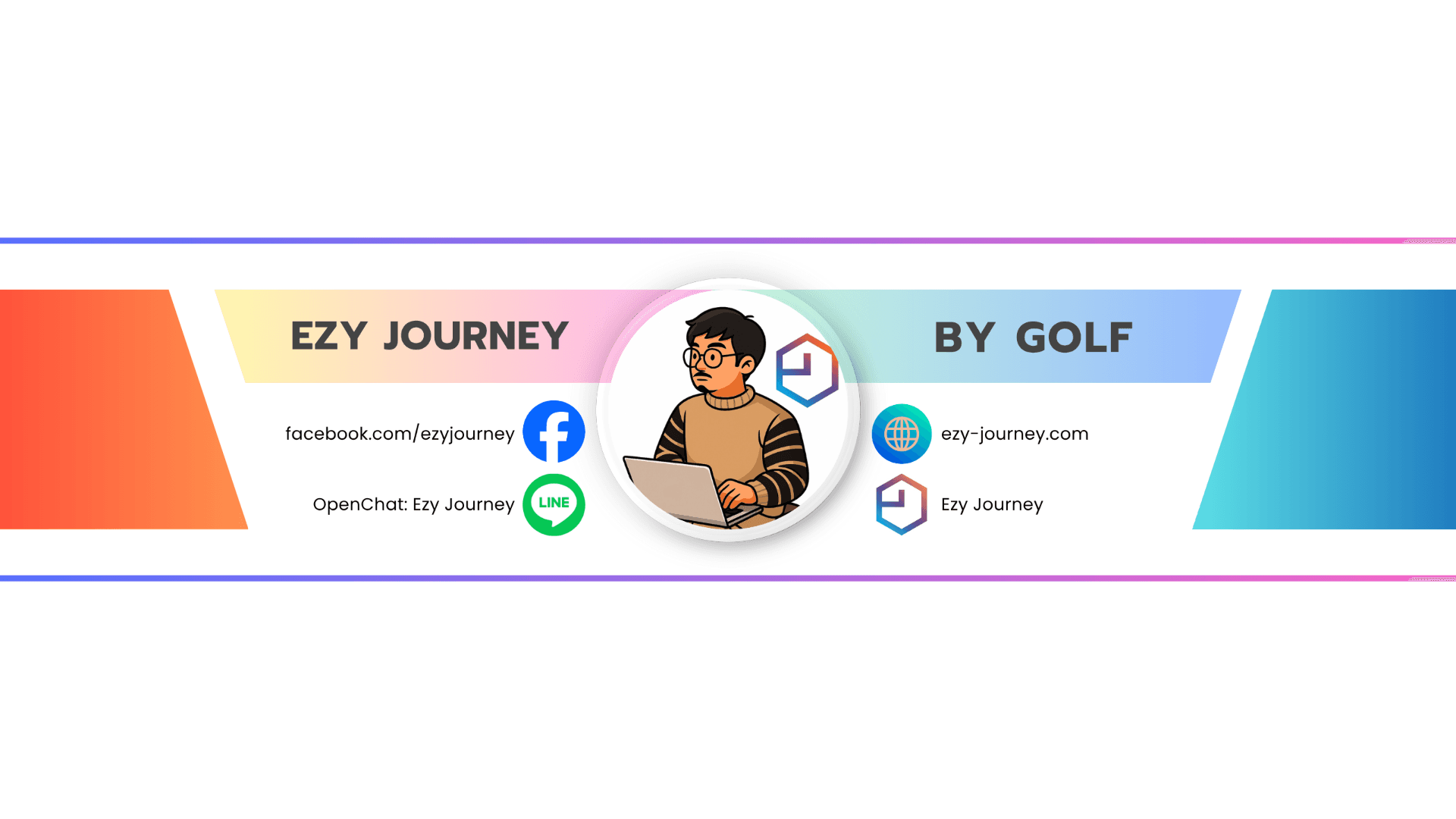 EZY Journey Contact Banner - ติดต่อเราได้ที่ Facebook, Line และเว็บไซต์